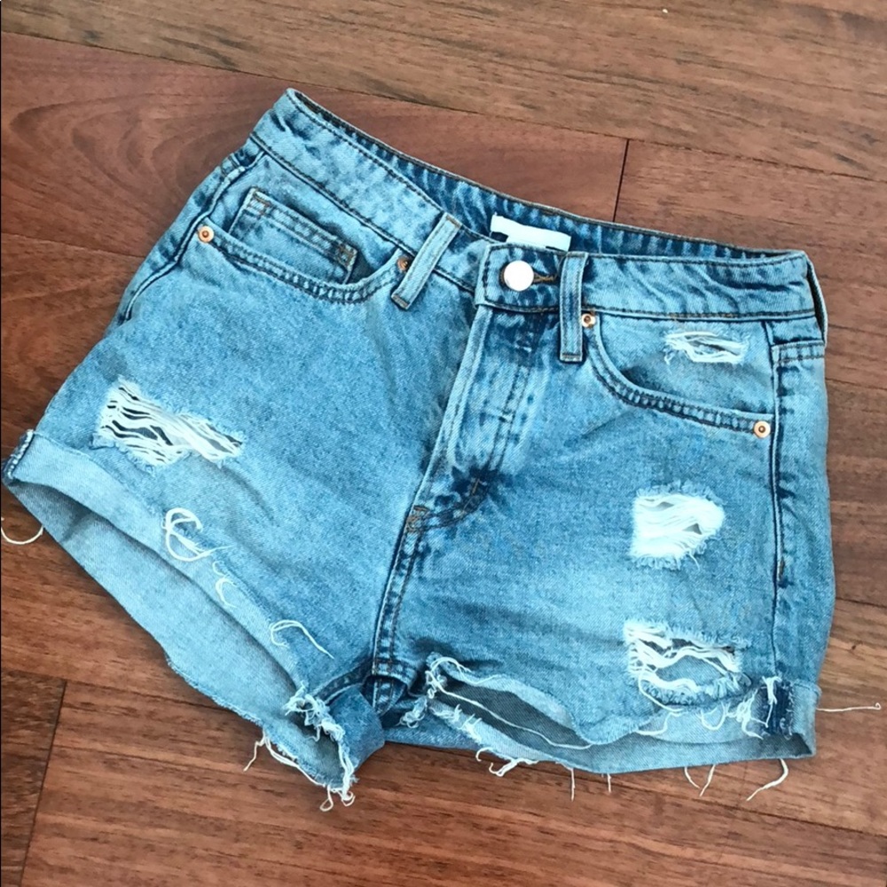 High waisted jean shorts